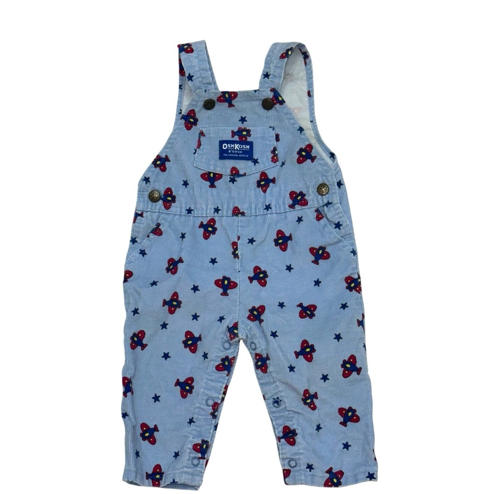 Vintage 90's Baby Vestbak Osh Kosh b'Gosh‎ Toy Planes Print Overalls 6/9 Months